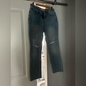 Madewell Straight-Leg Ripped Mid-Blue Jeans